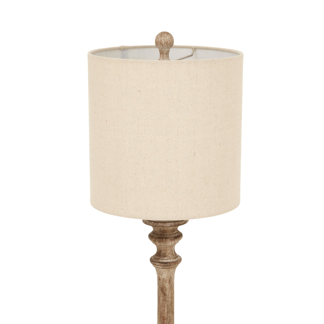 Pallido Candlestick Table Lamp With Linen Shade by Hill Interiors
