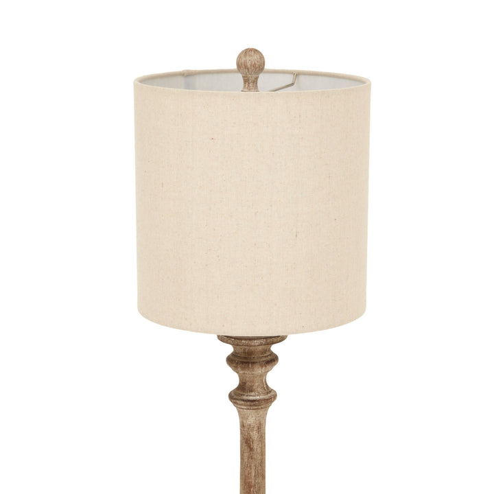 Pallido Candlestick Table Lamp With Linen Shade by Hill Interiors