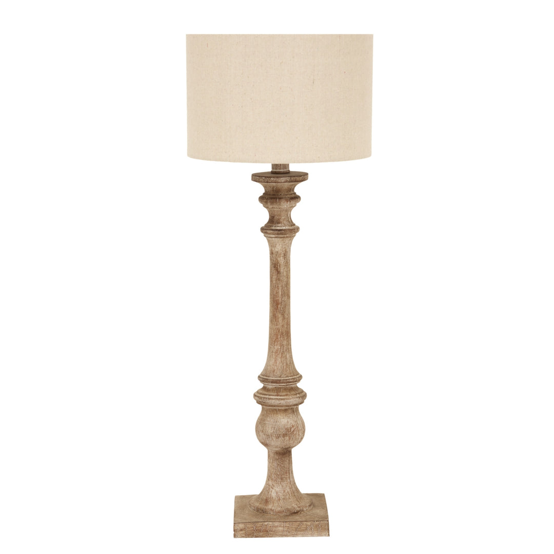 Pallido Candlestick Table Lamp With Linen Shade by Hill Interiors