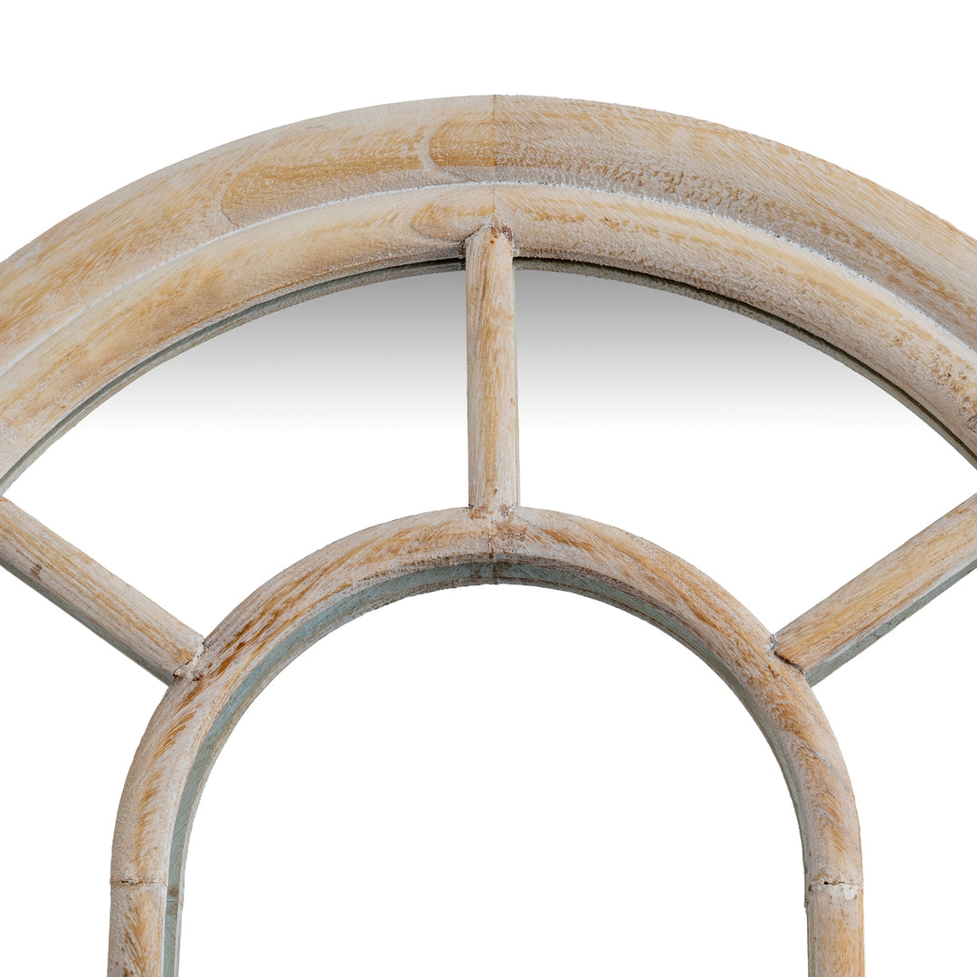 Washed Wood Tall Arched Window Mirror