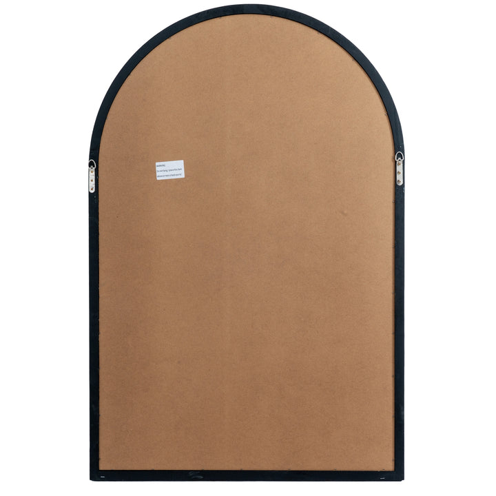 Black Wood Arched Window Mirror