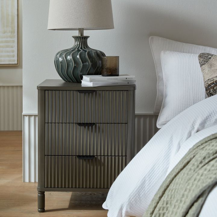 Reed Collection 3 Drawer Bedside Table by Hill Interiors