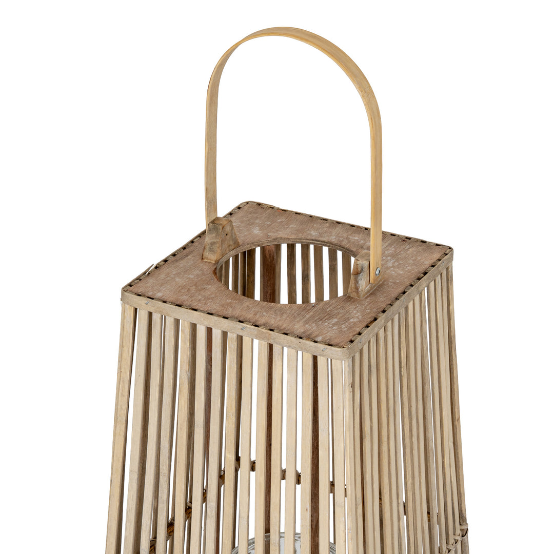 Large Silo Wicker Lantern With Glass Holder by Hill Interiors