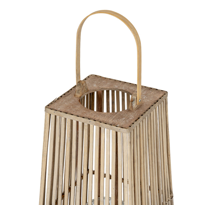 Large Silo Wicker Lantern With Glass Holder by Hill Interiors