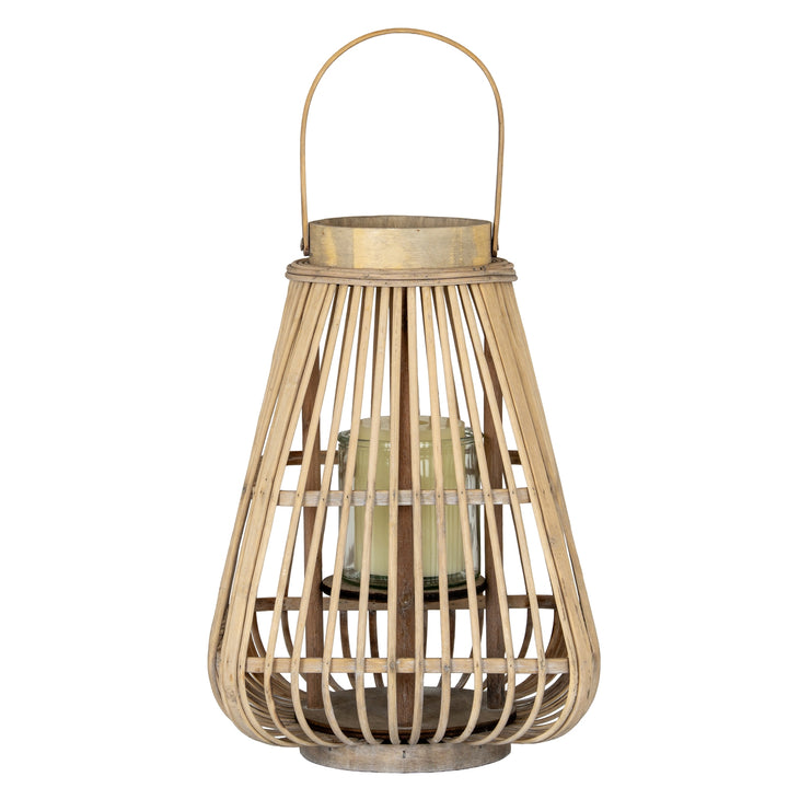 Medium Peardrop Wicker Lantern With Glass Holder by Hill Interiors