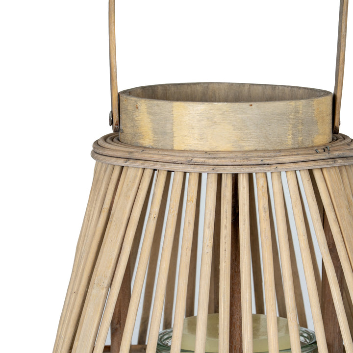 Medium Peardrop Wicker Lantern With Glass Holder by Hill Interiors