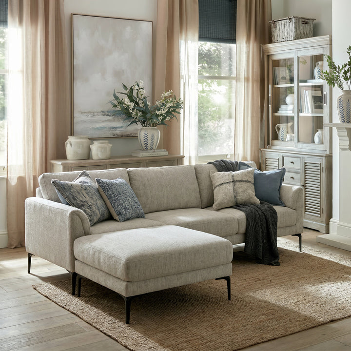 Zephra Three Seater Sofa With Footstool by Hill Interiors