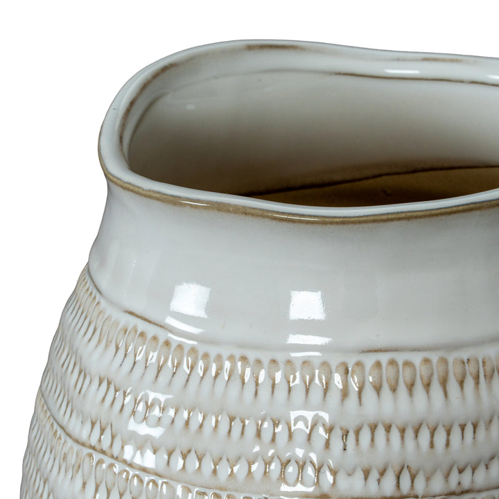 Tava Wide Hewn Vase by Hill Interiors
