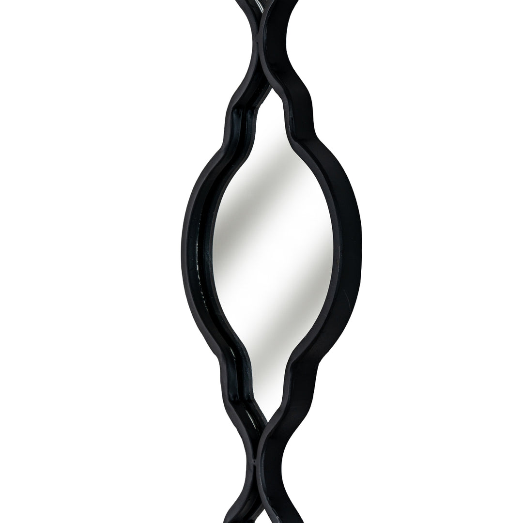 Black Quarterfoil Decorative Hanging Mirror