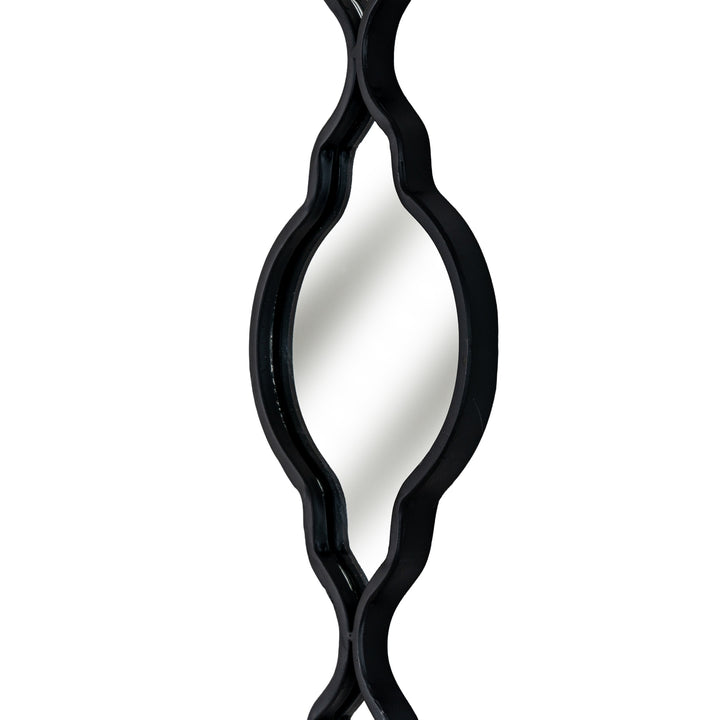 Black Quarterfoil Decorative Hanging Mirror