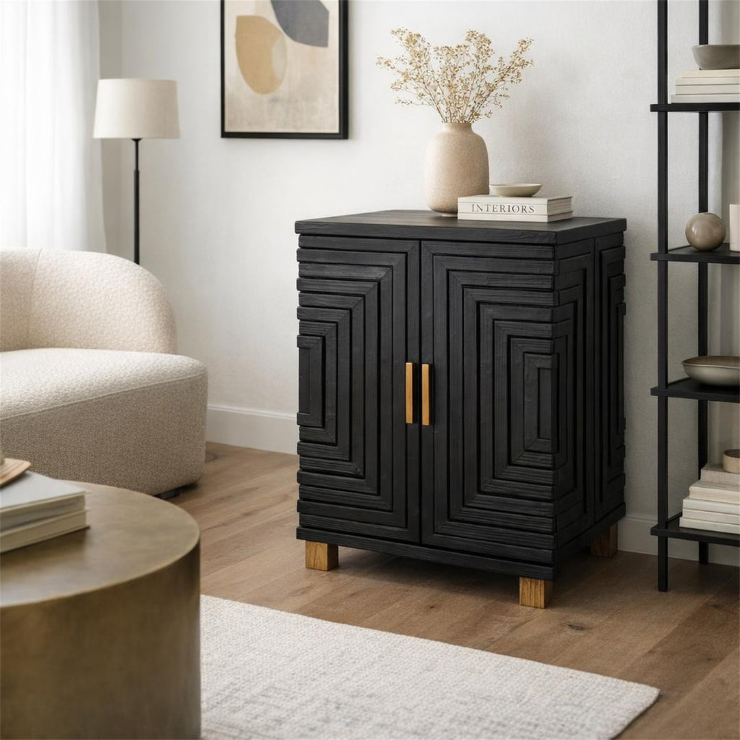 Lennox Black 2 Door Side Cupboard by Hill Interiors