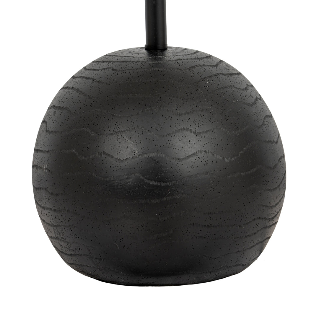 Black Cannon Floor Lamp With Hessian Shade