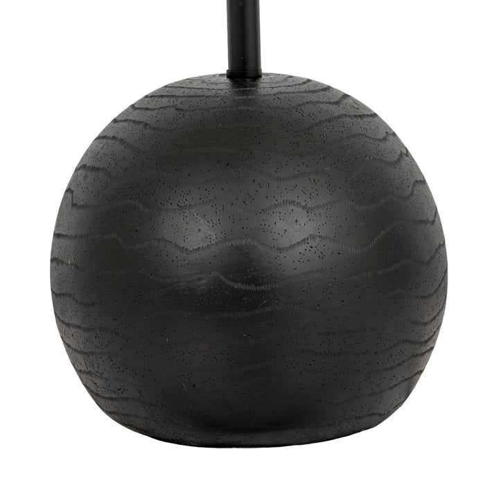 Black Cannon Floor Lamp With Hessian Shade