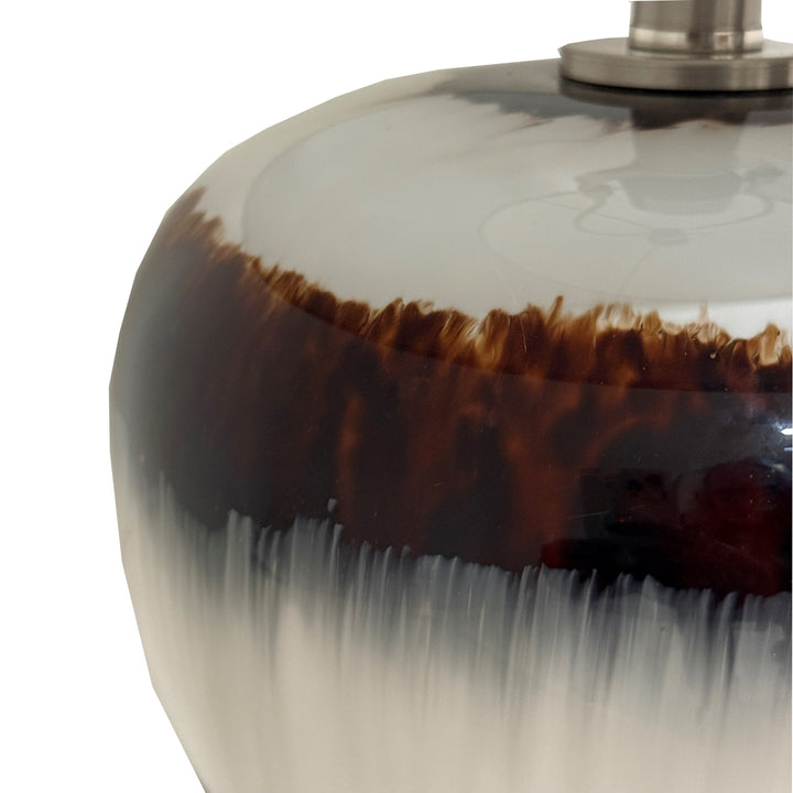 Sepia Shadows Squat Table Lamp With Linen Shade by Hill Interiors