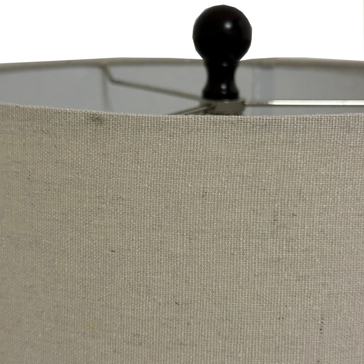 Sepia Shadows Squat Table Lamp With Linen Shade by Hill Interiors