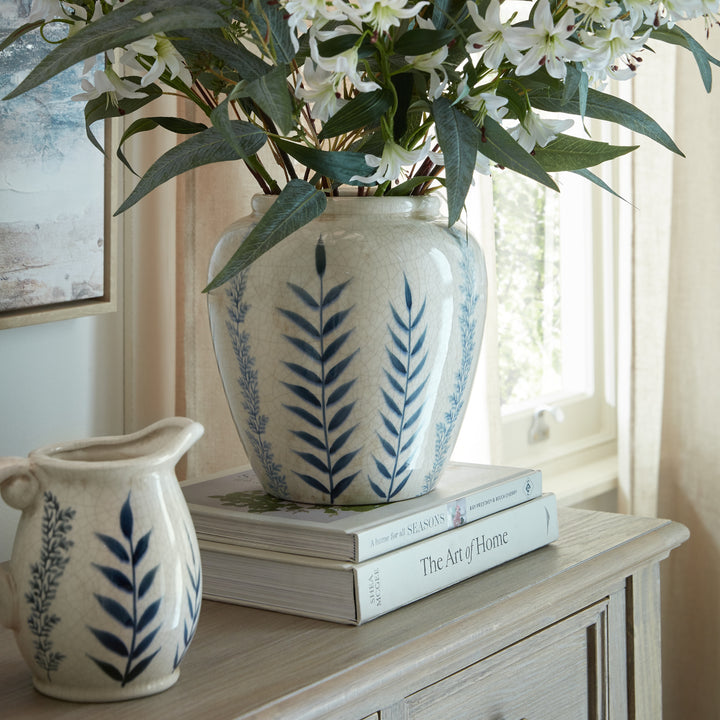 Small Blue Flora Olpe Vase by Hill Interiors