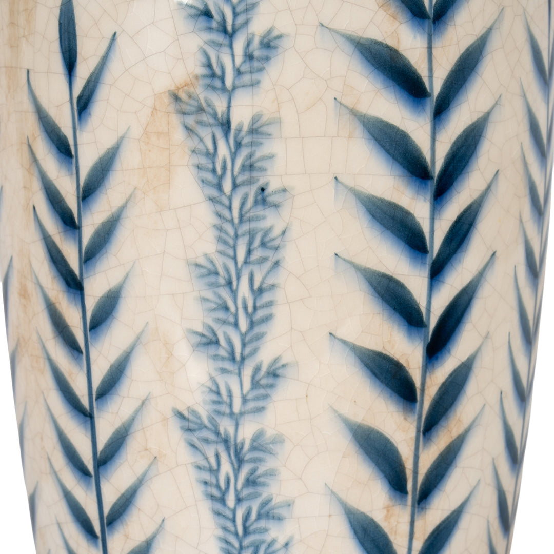 Large Blue Flora Tall Olpe Vase by Hill Interiors