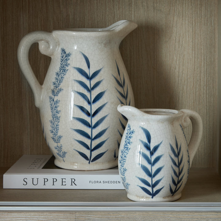 Large Blue Flora Olpe Jug Vase by Hill Interiors