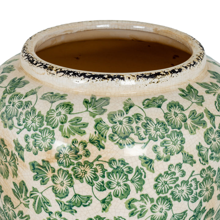 Large Green Clover Olpe Vase by Hill Interiors