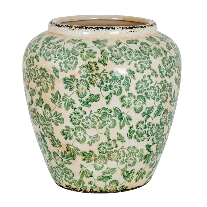 Large Green Clover Olpe Vase by Hill Interiors