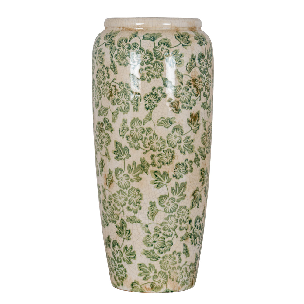 Large Green Clover Tall Olpe Vase by Hill Interiors