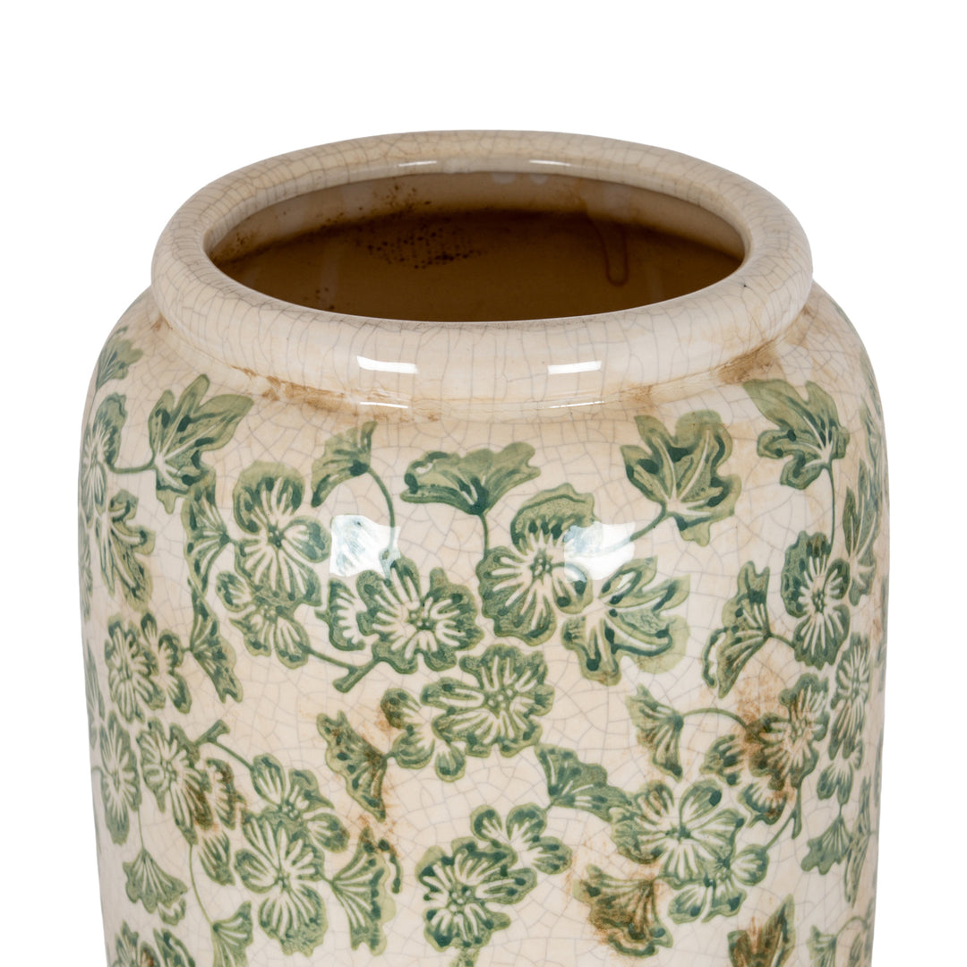 Large Green Clover Tall Olpe Vase by Hill Interiors