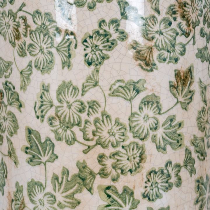 Large Green Clover Tall Olpe Vase by Hill Interiors
