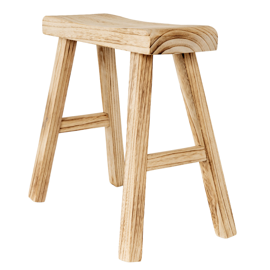 Large Wooden Artisan Stool by Hill Interiors