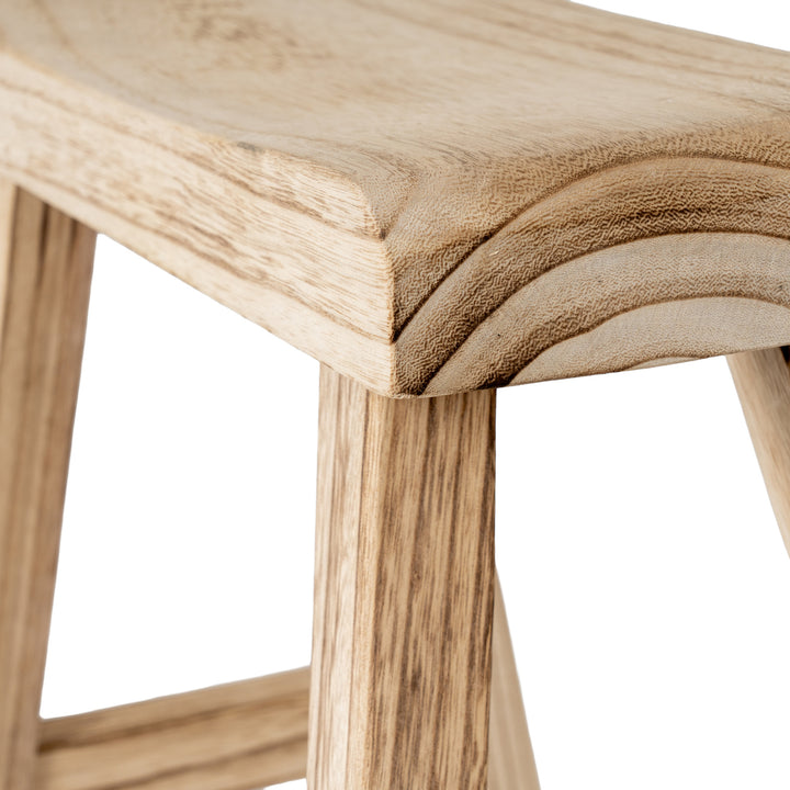 Large Wooden Artisan Stool by Hill Interiors