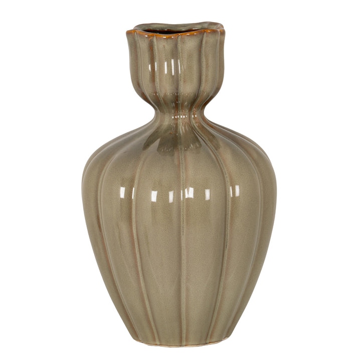 Orin Large Sage Tulip Olpe Vase by Hill Interiors