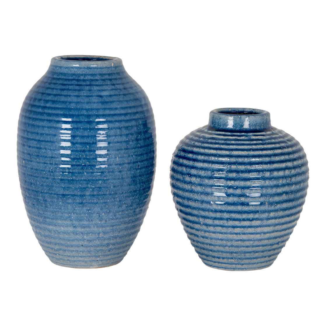 Medium Azura Blue Vase by Hill Interiors
