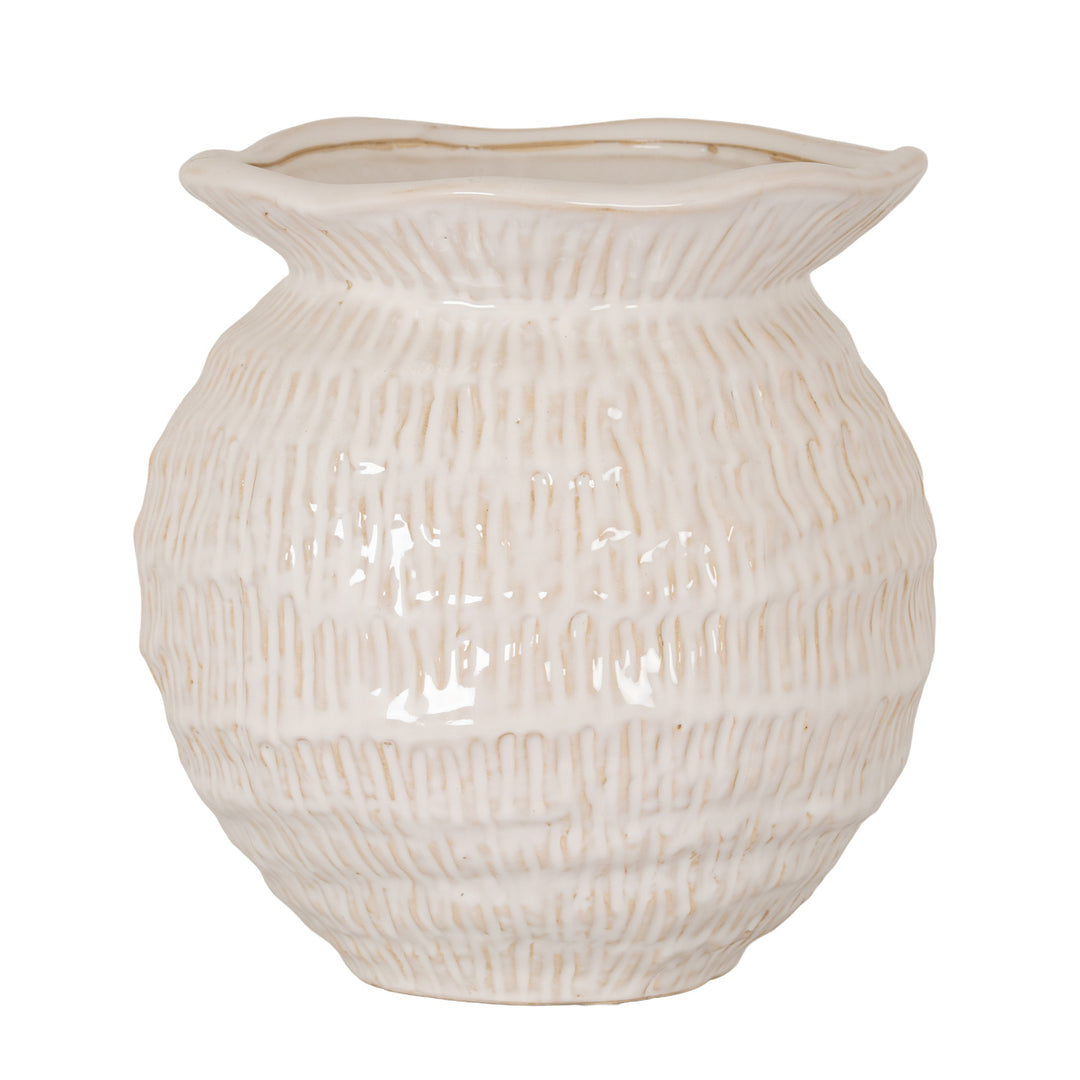 Wavy Rim Medium Round Vase by Hill Interiors