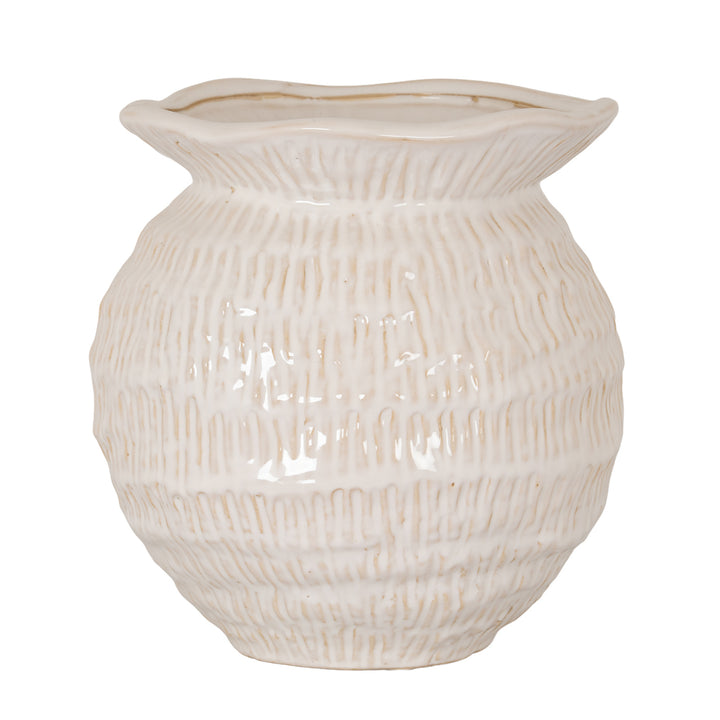 Wavy Rim Medium Round Vase by Hill Interiors