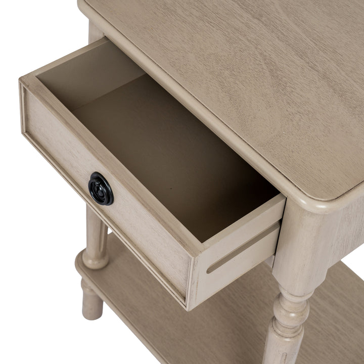The Rowan Collection 1 Drawer Side Table With Shelf