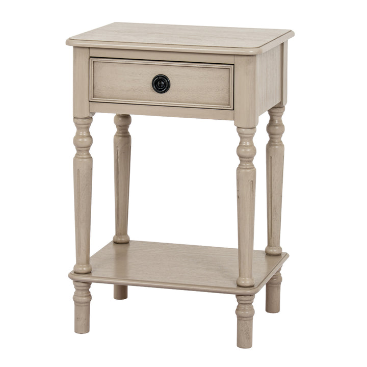 The Rowan Collection 1 Drawer Side Table With Shelf