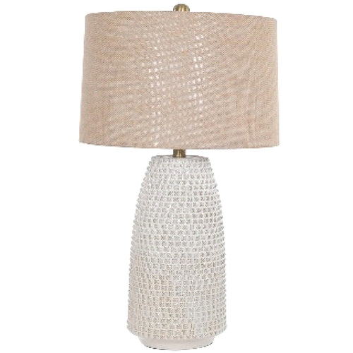 Cove Ceramic Table Lamp With Grey Shade