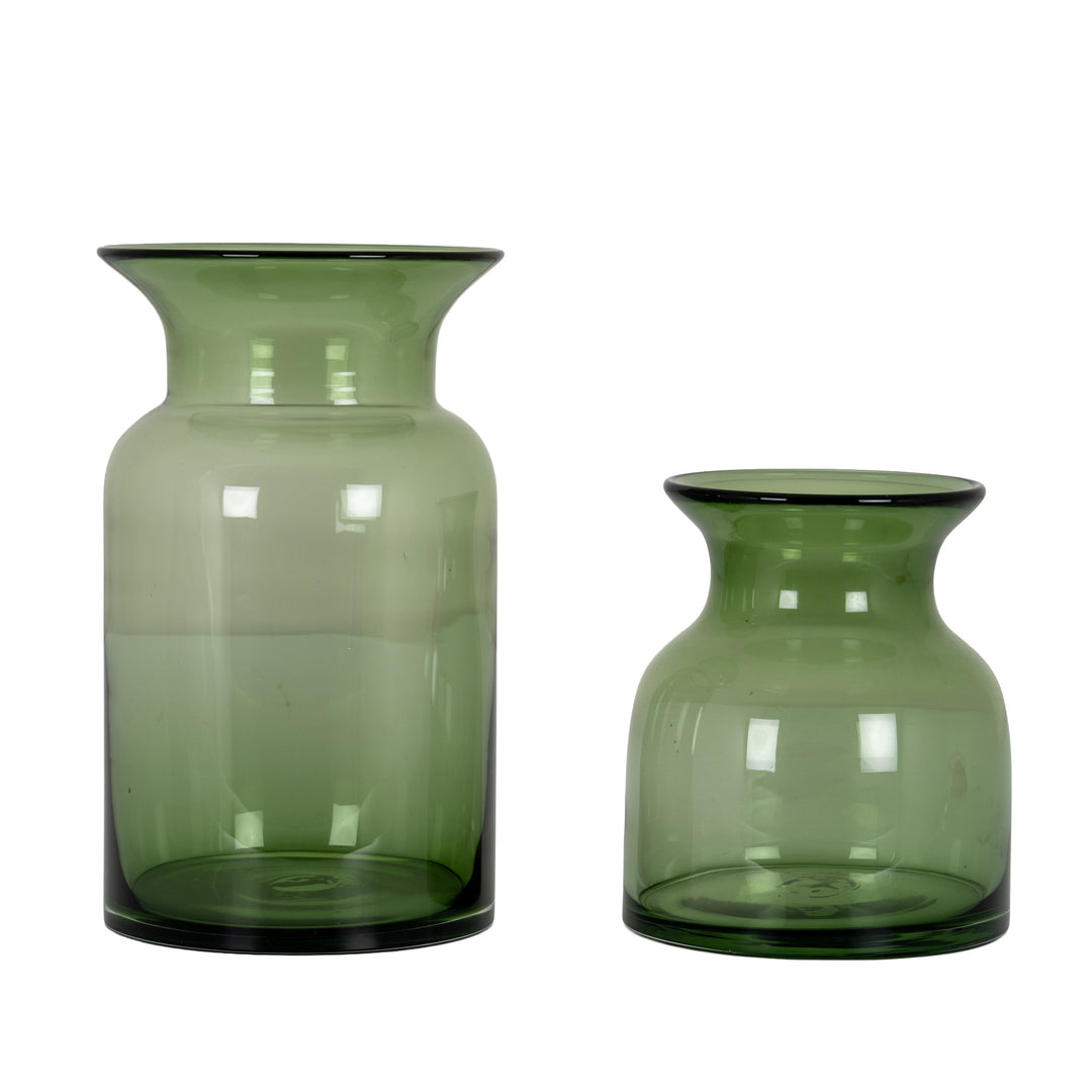 Large Green Glass Vase by Hill Interiors