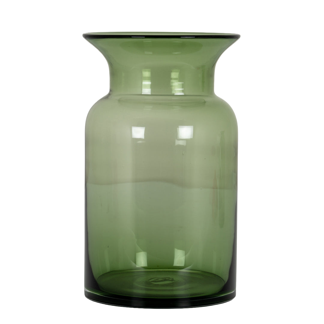 Large Green Glass Vase by Hill Interiors