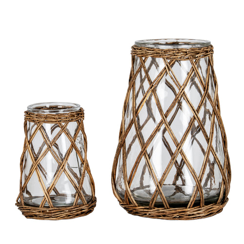 Briar Collection Wicker Pillar Lantern