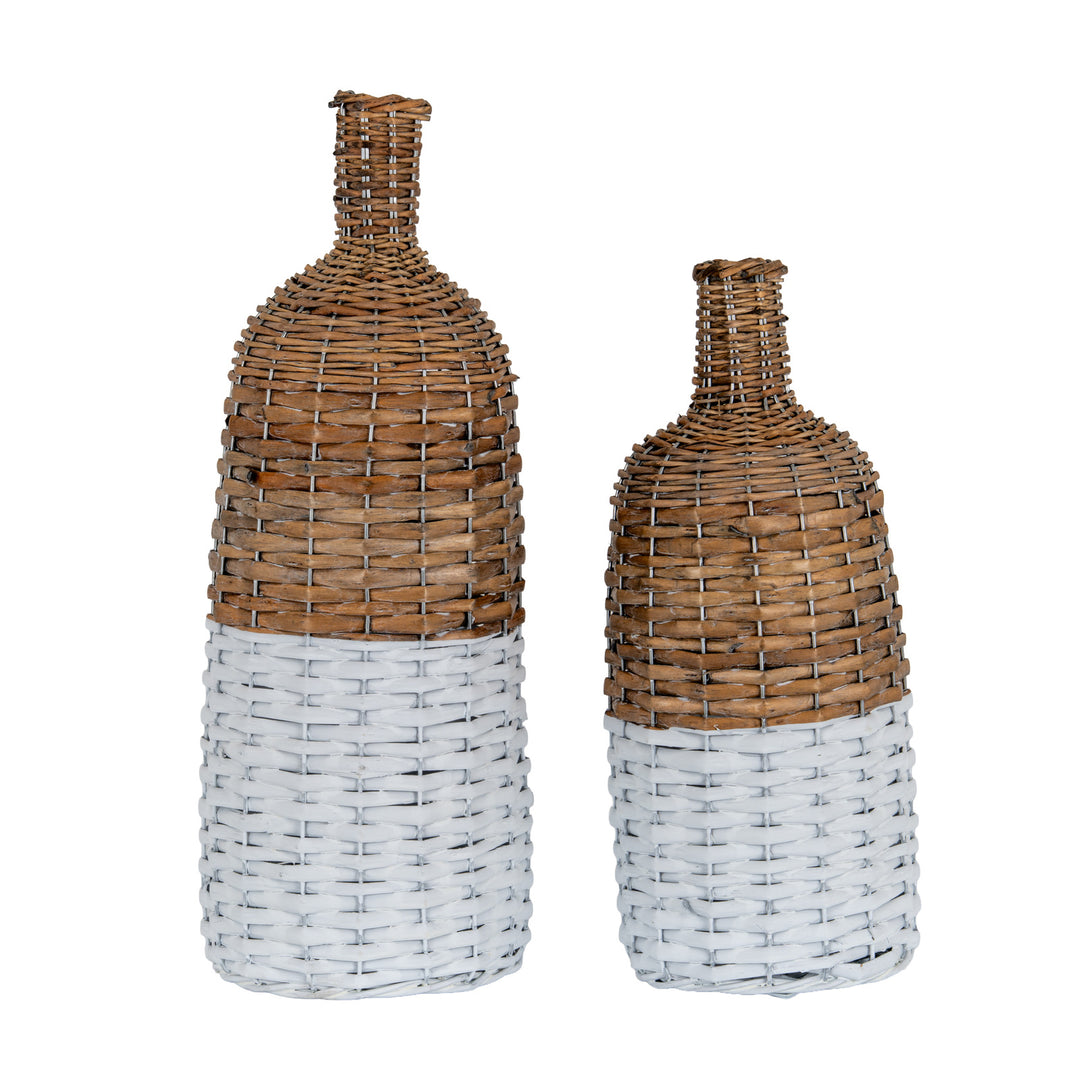 Briar Collection Large Tall Wicker Bottle Vase by Hill Interiors