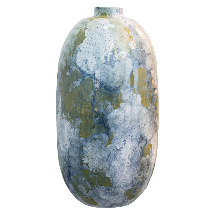 Igino Woodland Enamel Set of Two Vases