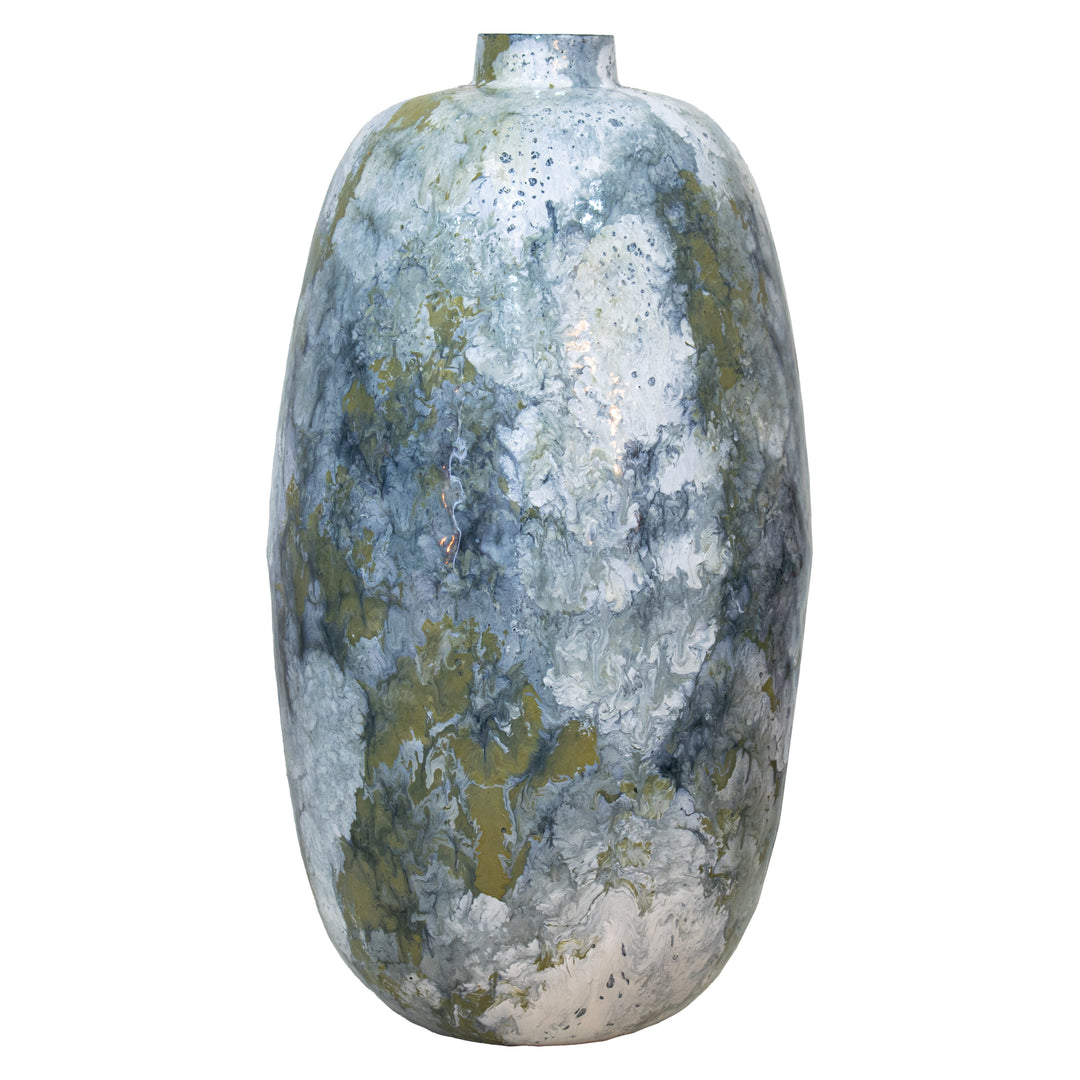Igino Woodland Enamel Set of Two Vases