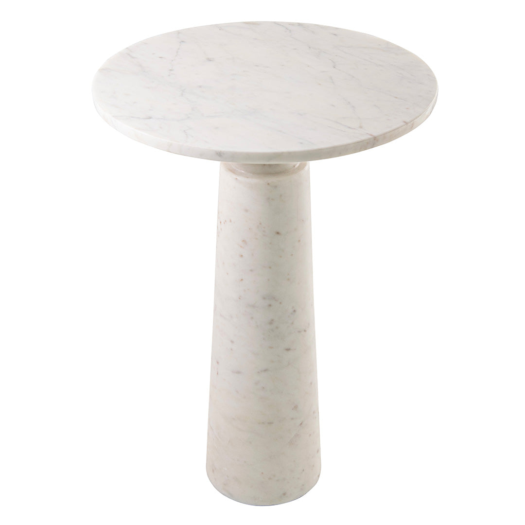 Luna White Marble Side Table