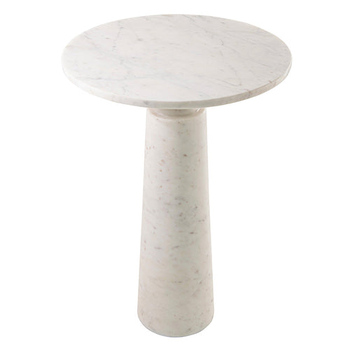Luna White Marble Side Table