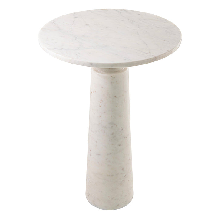 Luna White Marble Side Table