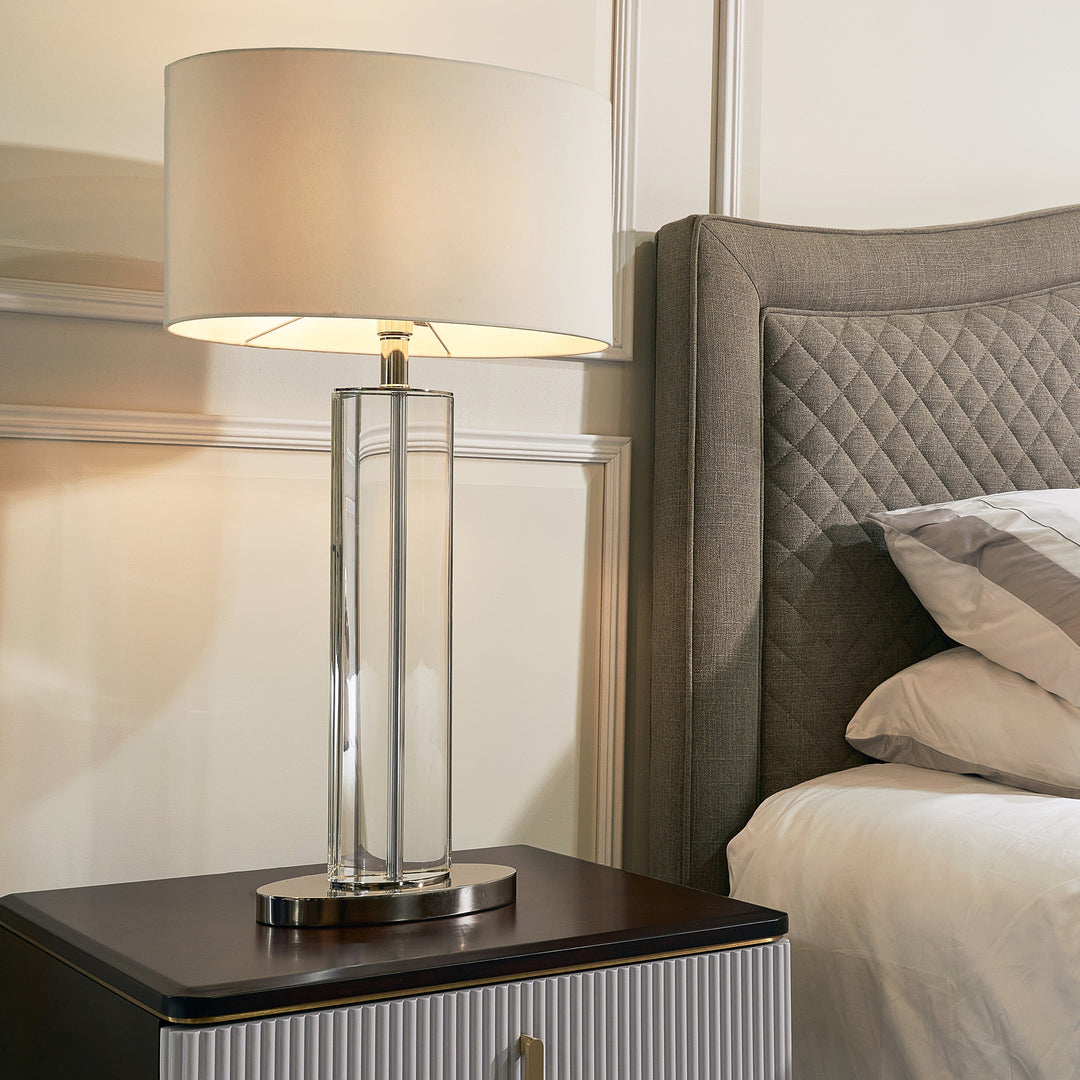 Birch Tall Nickel Table Lamp Roomset
