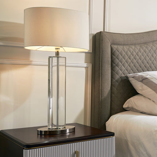 Birch Tall Nickel Table Lamp