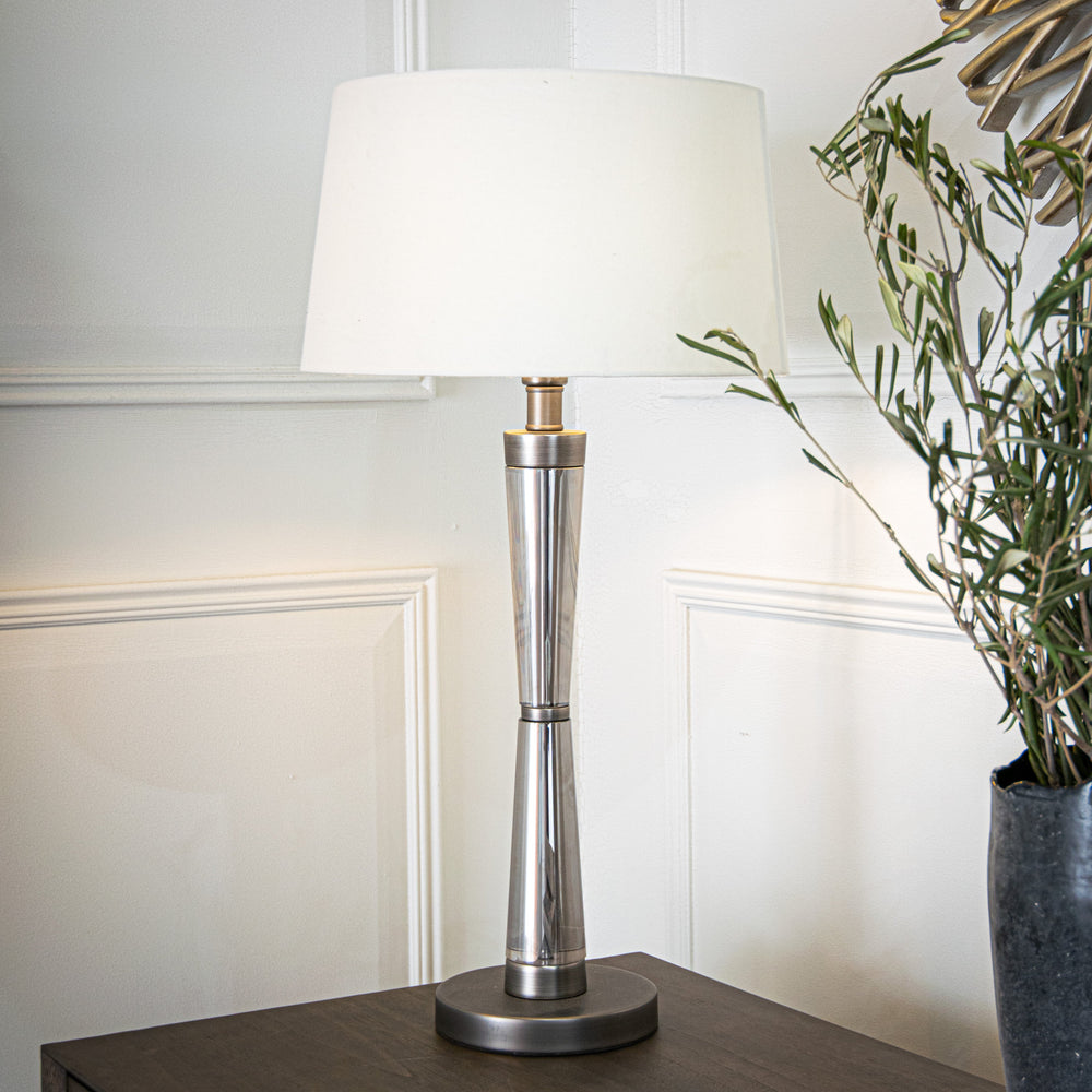 Hale Matte Black Nickel Finish Table Lamp Roomset