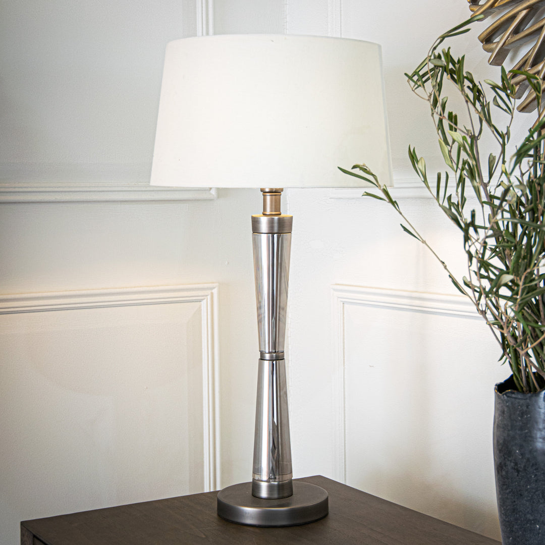 Hale Matte Black Nickel Finish Table Lamp Roomset