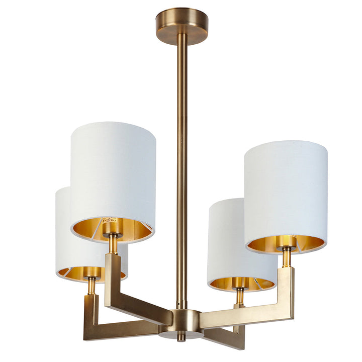 Nico 4 Arm Antique Brass Finish Chandelier